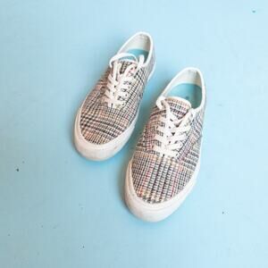 Seavees x J Crew Wool Houndstooth Knit Legend Lace Up Sneaker Size Womens 7.5